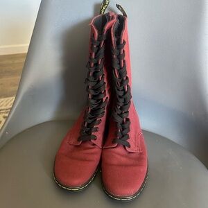 Dr. Martens Burgundy Battersea Lace-Up Boots - Rare Size 6